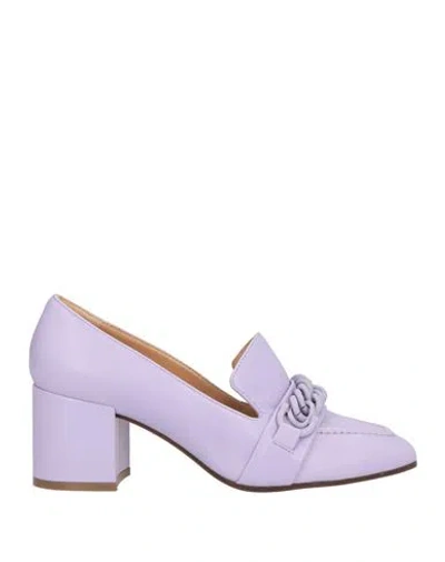 Roberto Festa Woman Loafers Lilac Size 6 Soft Leather In Purple