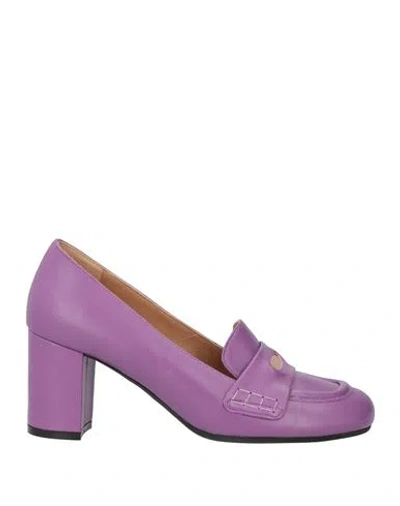 Roberto Festa Woman Loafers Purple Size 6 Soft Leather