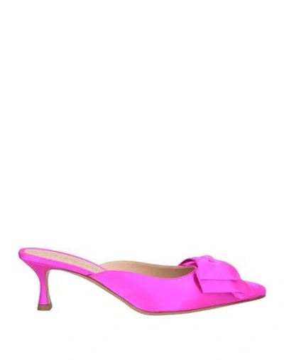 Roberto Festa Woman Mules & Clogs Fuchsia Size 8 Textile Fibers In Pink