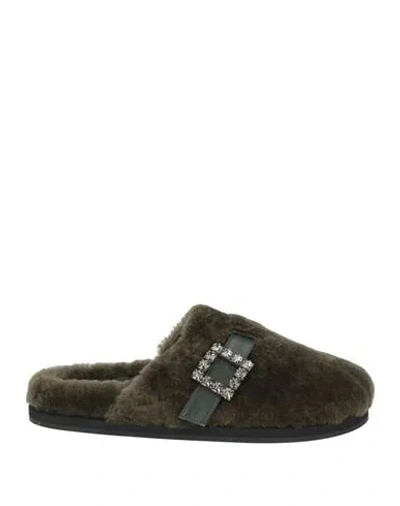 Roberto Festa Woman Mules & Clogs Military Green Size 8 Shearling