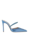 Roberto Festa Sequin Pointed 90mm Mules In Blue