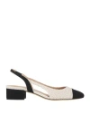 ROBERTO FESTA ROBERTO FESTA WOMAN PUMPS BEIGE SIZE 9 TEXTILE FIBERS