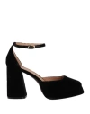 Roberto Festa Woman Pumps Black Size 8 Textile Fibers In Black