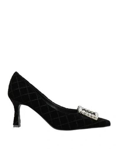 Roberto Festa Woman Pumps Black Size 7 Textile Fibers
