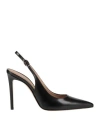 Roberto Festa Woman Pumps Midnight Blue Size 9 Textile Fibers In Black