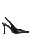 Roberto Festa Woman Pumps Midnight Blue Size 9 Textile Fibers In Black