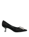 Roberto Festa Woman Pumps Black Size 8 Textile Fibers
