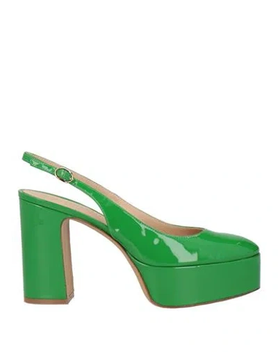 Roberto Festa Woman Pumps Green Size 8 Leather