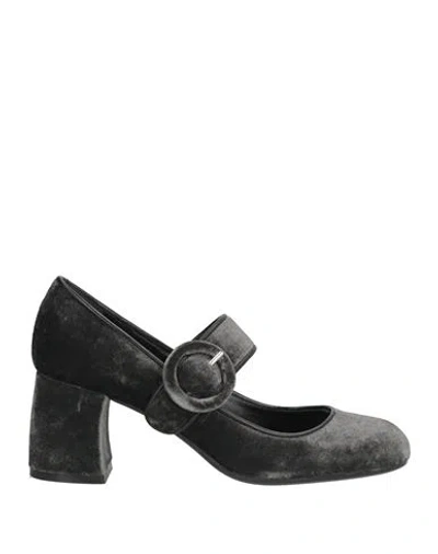 Roberto Festa Woman Pumps Grey Size 6 Textile Fibers, Leather In Gray