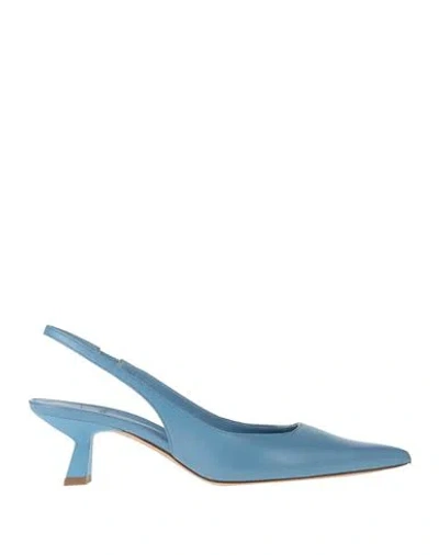 Roberto Festa Woman Pumps Light Blue Size 7 Leather
