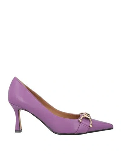 Roberto Festa Woman Pumps Light Purple Size 6 Leather