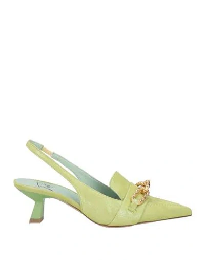 Roberto Festa Woman Pumps Lime Green Size 6 Leather