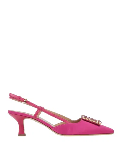 Roberto Festa Woman Pumps Magenta Size 6 Textile Fibers, Soft Leather