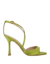 Roberto Festa Woman Sandals Acid Green Size 7 Textile Fibers