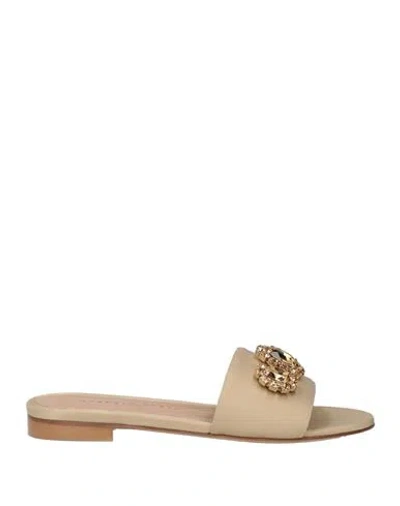 Roberto Festa Woman Sandals Beige Size 6 Leather