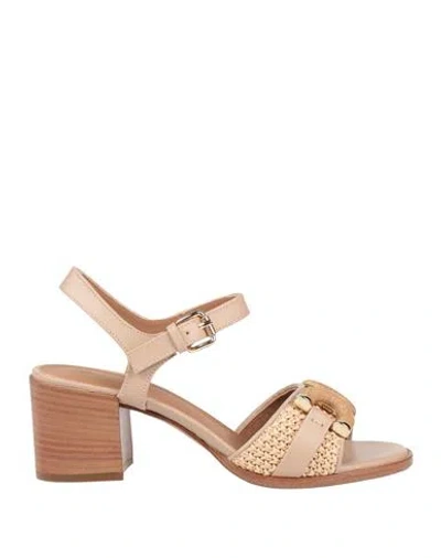 Roberto Festa Woman Sandals Beige Size 7 Textile Fibers