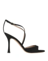 Roberto Festa Woman Sandals Black Size 7.5 Textile Fibers