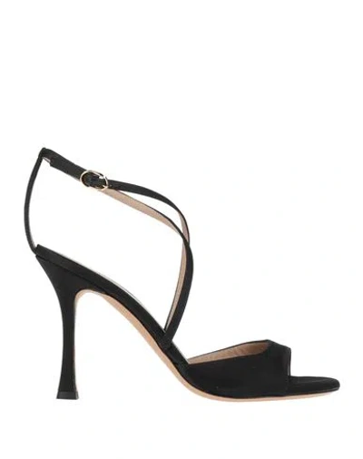 Roberto Festa Woman Sandals Black Size 7.5 Textile Fibers
