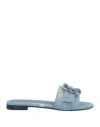 Roberto Festa Woman Sandals Blue Size 10 Textile Fibers
