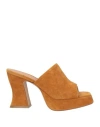 Roberto Festa Woman Sandals Camel Size 7 Leather In Beige