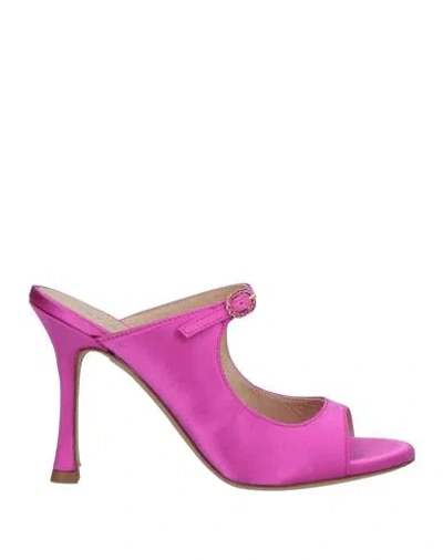 Roberto Festa Woman Sandals Fuchsia Size 7 Textile Fibers In Pink