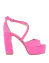 Roberto Festa Woman Sandals Light Pink Size 9.5 Leather In Pink