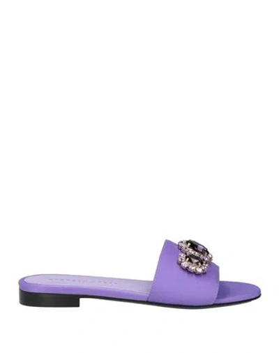 Roberto Festa Woman Sandals Lilac Size 6 Leather In Purple