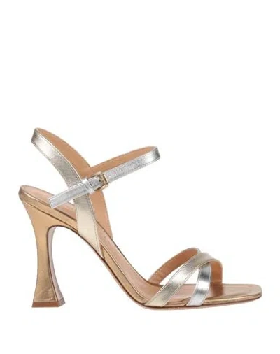 Roberto Festa Woman Sandals Platinum Size 8 Leather In Grey