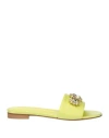 Roberto Festa Woman Sandals Yellow Size 10 Leather