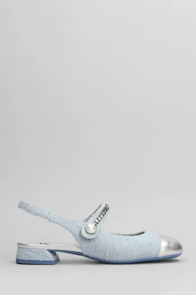 Roberto Festa Yolanda Ballet Flats In Cyan Fabric