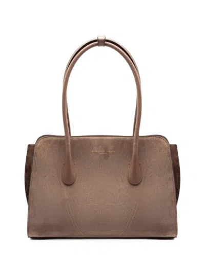 Roberto Festa Zeta Soft Suede Tote Bag In Neutral