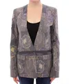 Roberto Fragata Multicolor Silk Floral Cotton Blazer In Grey