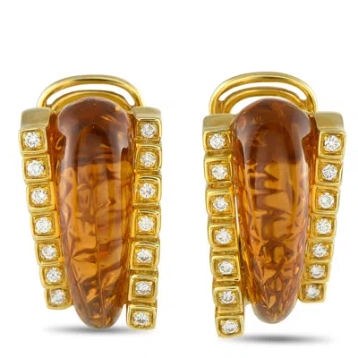 Roberto Legnazzi 18k Yellow Gold 0.56ct Diamond And Citrine Earrings Rl01-082925
