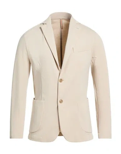 Roberto P  Luxury Roberto P Luxury Man Blazer Beige Size 38 Cotton, Polyamide, Elastane In Metallic