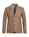 Roberto P  Luxury Roberto P Luxury Man Blazer Brown Size 42 Cotton, Polyester In Brown