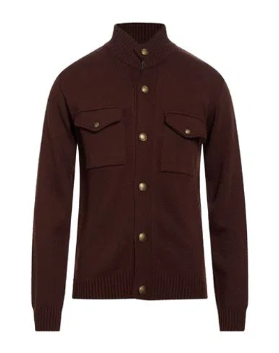 Roberto P  Luxury Roberto P Luxury Man Cardigan Dark Brown Size Xl Wool, Acrylic