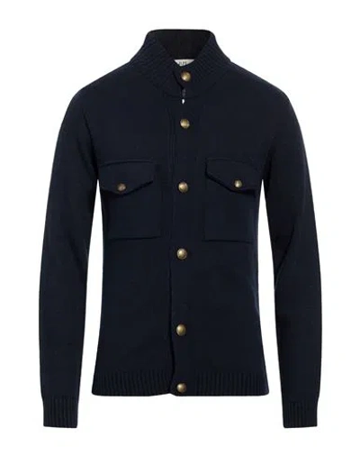 Roberto P  Luxury Roberto P Luxury Man Cardigan Midnight Blue Size L Wool, Acrylic