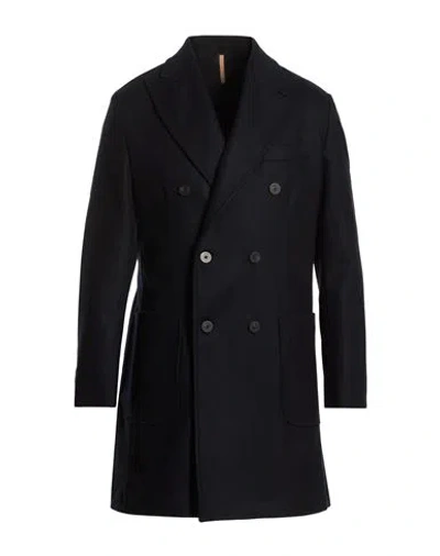 Roberto P  Luxury Roberto P Luxury Man Coat Midnight Blue Size 42 Wool In Black
