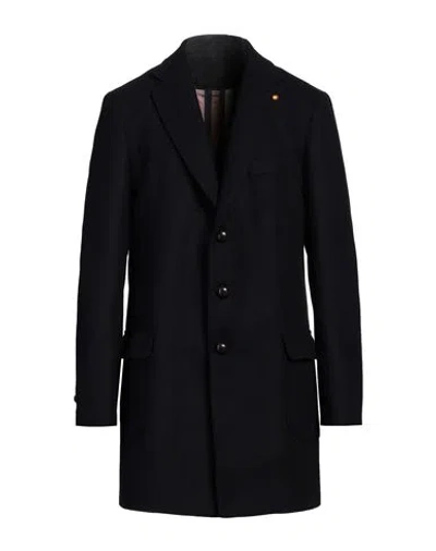 Roberto P  Luxury Roberto P Luxury Man Coat Navy Blue Size 44 Viscose, Polyester, Elastane In Black