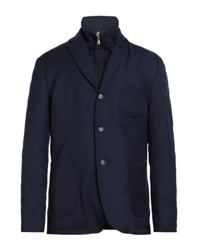 Roberto P  Luxury Roberto P Luxury Man Jacket Navy Size 42 Viscose, Wool, Polyester, Elastane In Blue