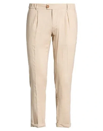 Roberto P  Luxury Roberto P Luxury Man Pants Beige Size 35 Linen, Viscose In Neutral