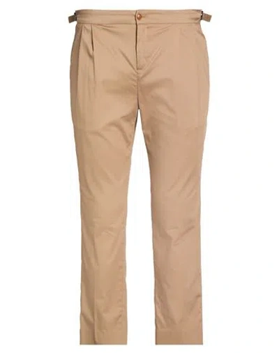 Roberto P  Luxury Roberto P Luxury Man Pants Camel Size 42 Cotton, Elastane In Brown