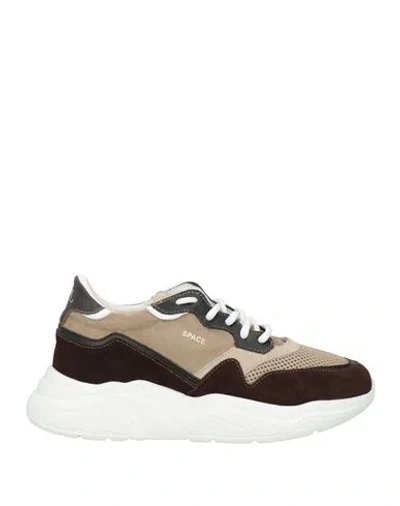 Roberto P  Luxury Roberto P Luxury Man Sneakers Dark Brown Size 7 Textile Fibers, Leather