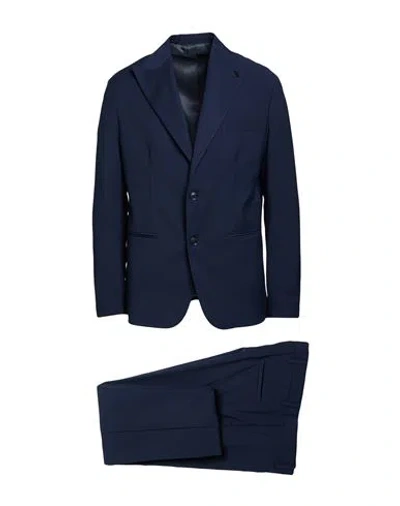 Roberto P  Luxury Roberto P Luxury Man Suit Navy Size 44 Viscose, Wool, Elastane In Blue