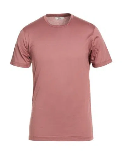 Roberto P  Luxury Roberto P Luxury Man T-shirt Chocolate Brown Size M Cotton In Pink