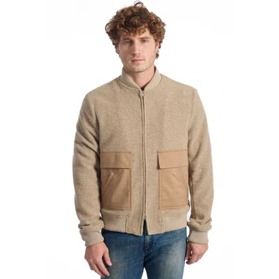 Roberto Pepe Luxury Felted Leather-detail Jacket In Yellow