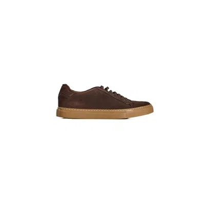 Roberto Pepe Luxury Round-toe Low-top Sneakers In Brown
