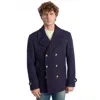 Roberto Pepe Luxury Blue Wool Coat In Blue