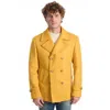 Roberto Pepe Luxury Yellow Wool Coat In Yellow