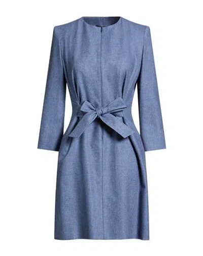 Roberto Quaglia Woman Mini Dress Blue Size 12 Virgin Wool, Cotton, Cashmere